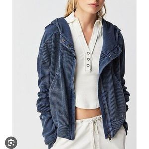 Free People NWT One Mason Hoodie in Navy Outerspace size Small